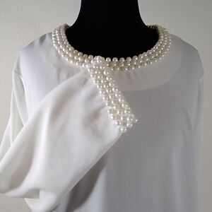 VTG,Elegant Sophisticated Chestudio Rhinestone Women's Blouses Size S